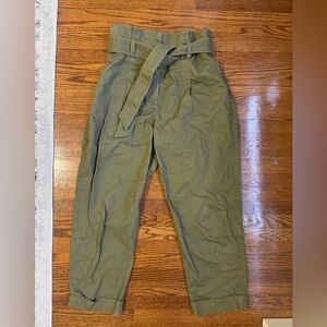 & Other Stories Olive Green High-Waisted Trousers